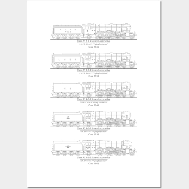 Flying Scotsman 1925-1962 Wall Art by SteveHClark